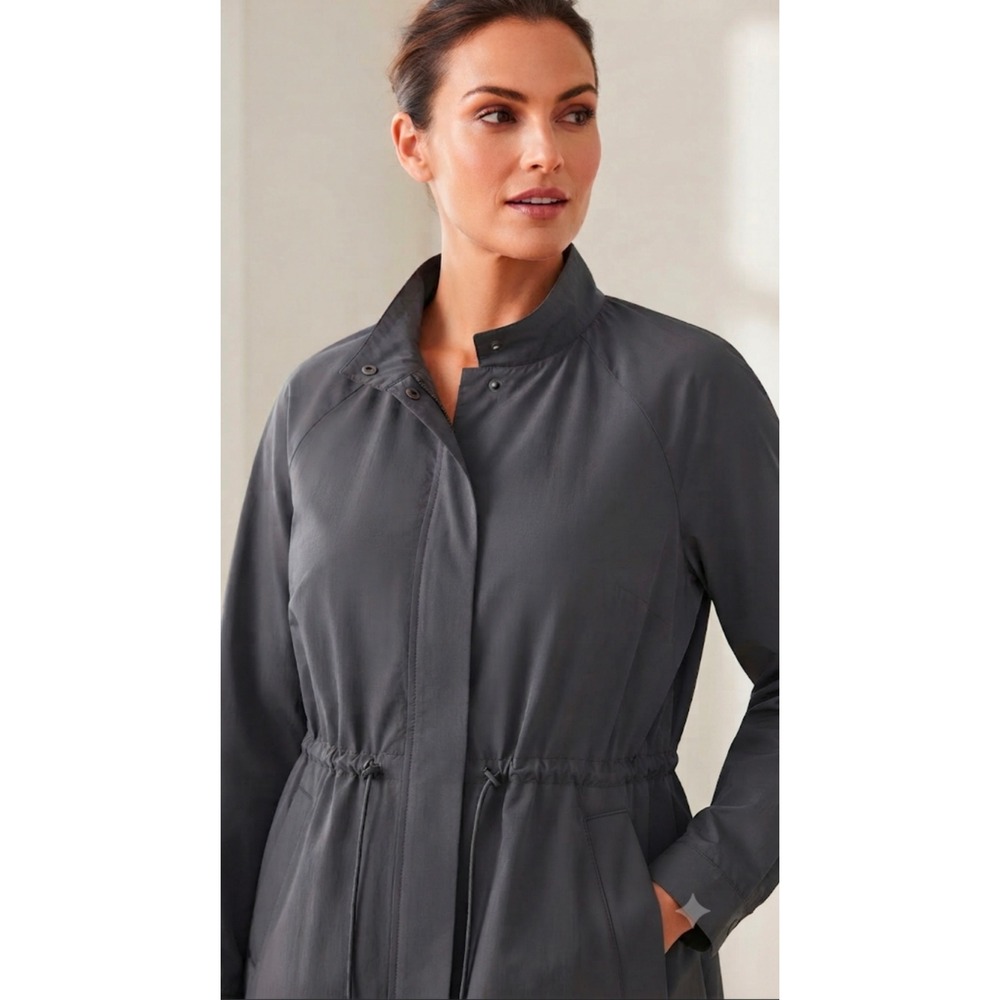 J. Jill Granite Grey Drawstring Waist Anorak Jacket XL NWT 116801